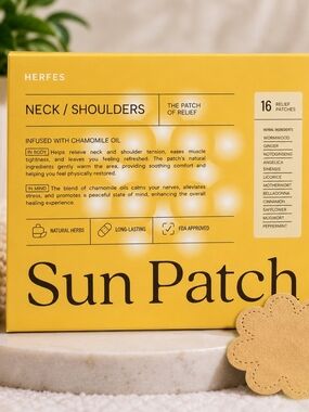 🌿 HERFES Sun Patch – Neck & Shoulder Relief Patches (16 Count) | New 🌿